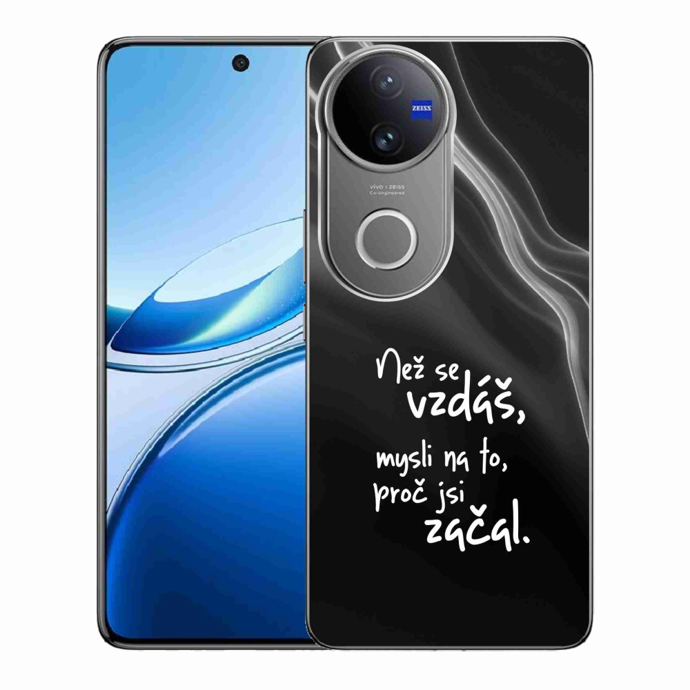 Gelový kryt mmCase na Vivo V50 5G - citát 2 černé pozadí