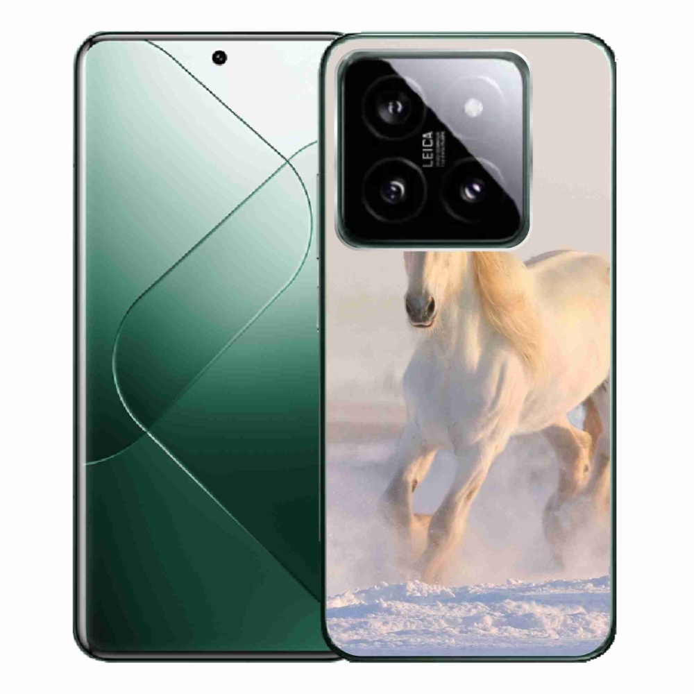 Gelový obal mmCase na Xiaomi 14 Pro - kůň ve sněhu