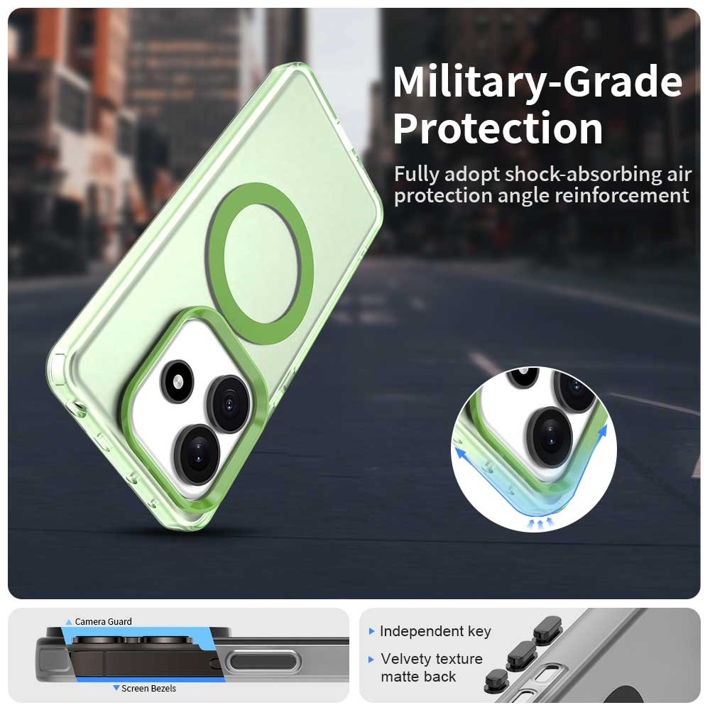 Candy gelový obal s MagSafe na Xiaomi Redmi Note 14 5G - zelený