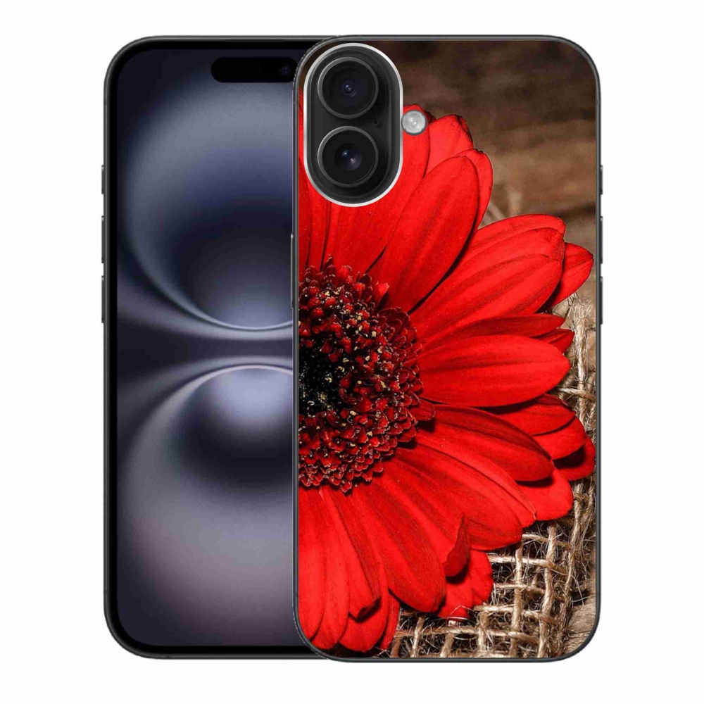 Gelový kryt mmCase na iPhone 16 Plus - gerbera