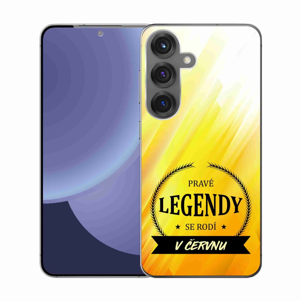 Gelový kryt mmCase na Samsung Galaxy S25 - legendy v červnu žluté pozadí