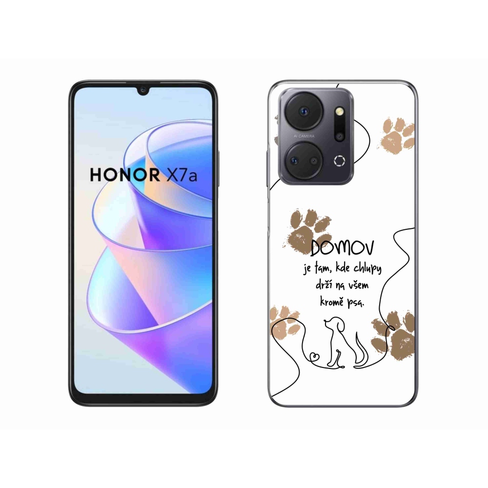 Gelový kryt mmCase na Honor X7a - psí motiv bílé pozadí