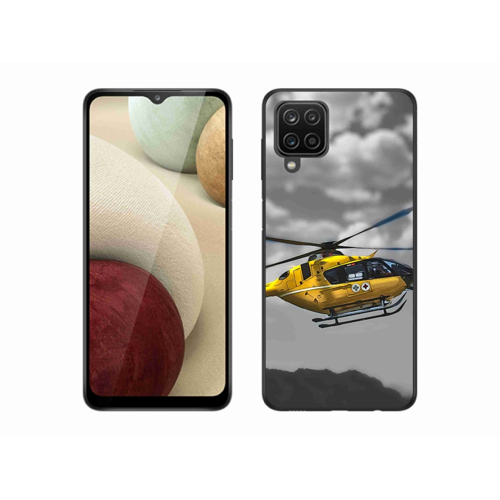 Gelový kryt mmCase na Samsung Galaxy A12 - žlutá helikoptéra