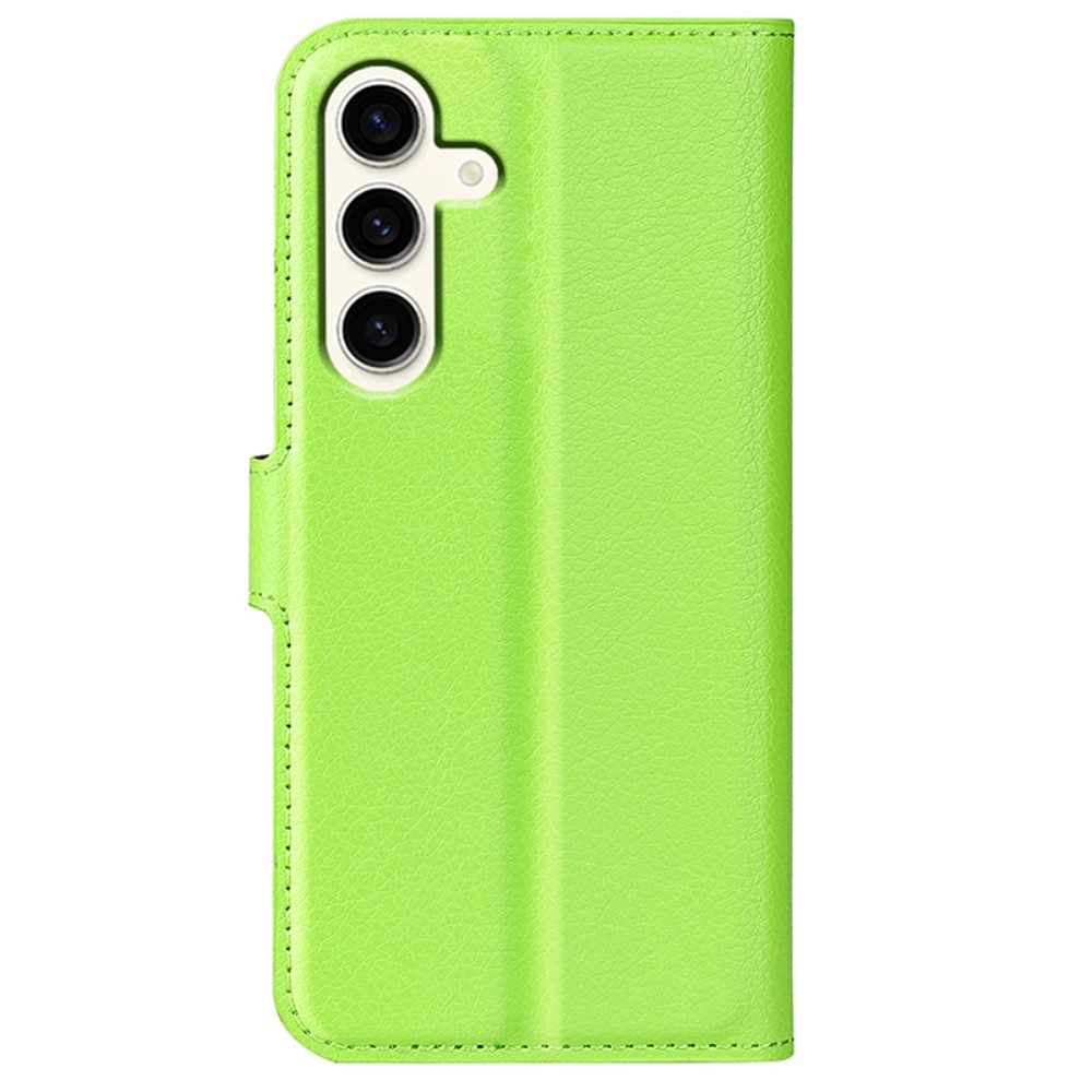 Litchi knížkové pouzdro na Samsung Galaxy S24+ - zelené