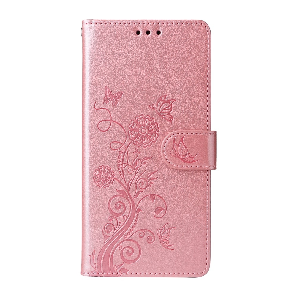Flowery knížkové pouzdro na Xiaomi Redmi A5 (173.45x79.35x8.45mm) - růžové