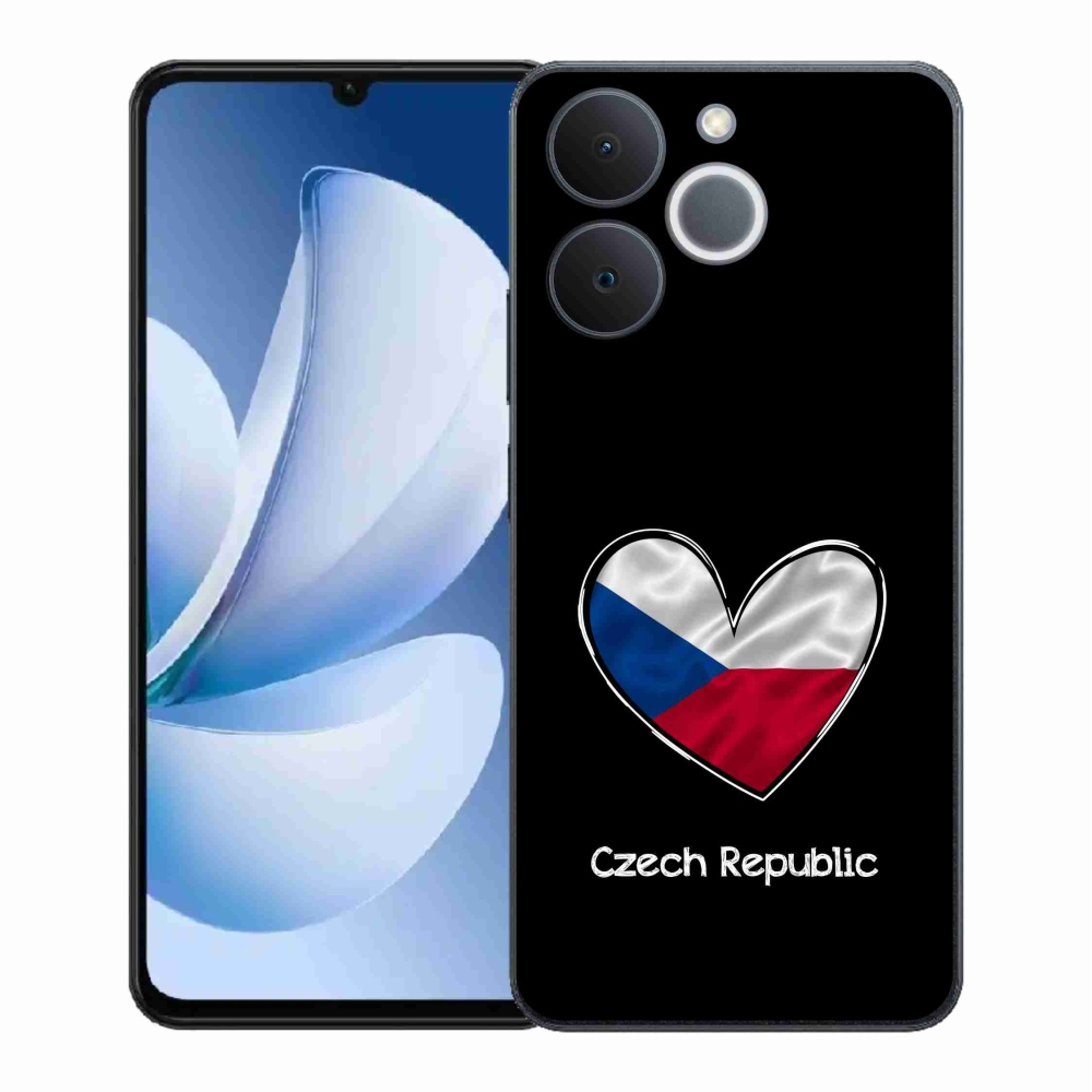Gelový kryt mmCase na Realme Note 70T - vlajka srdce černé pozadí