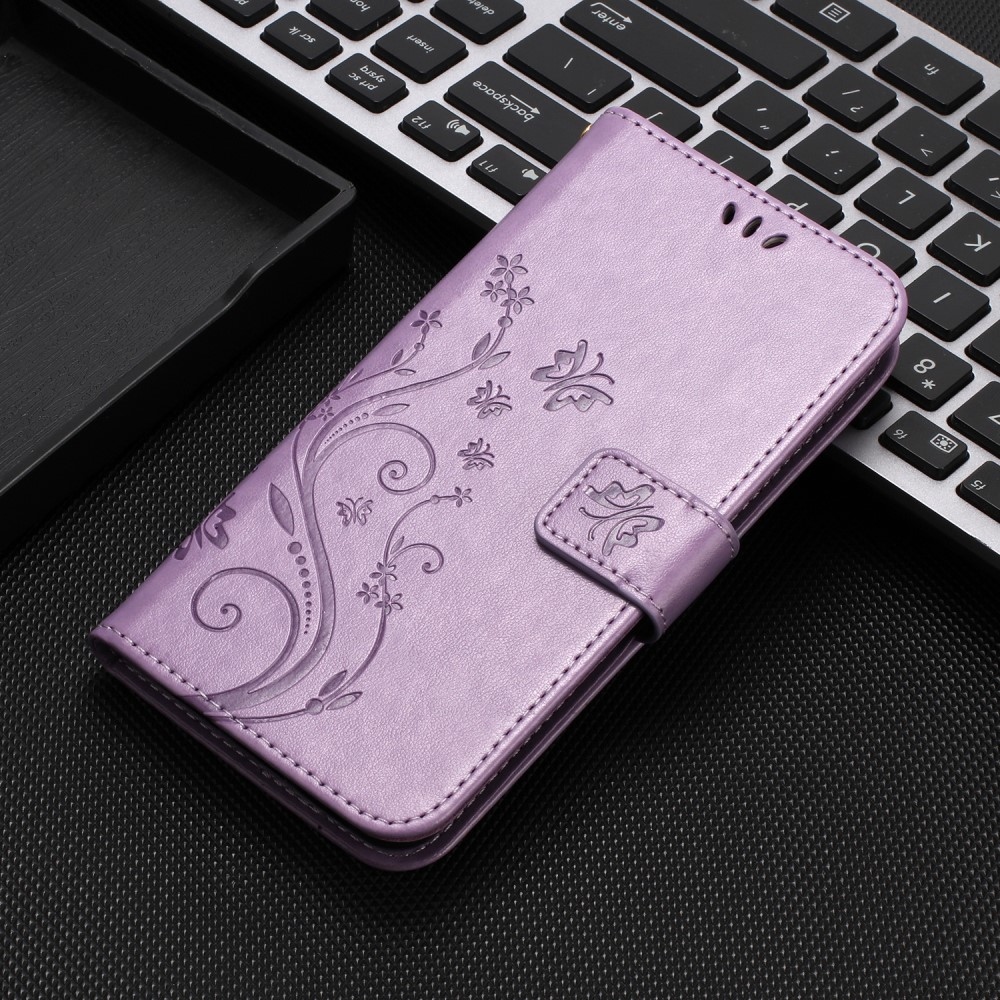 Flowers knížkové pouzdro na Xiaomi Redmi Note 14 5G - světlefialové