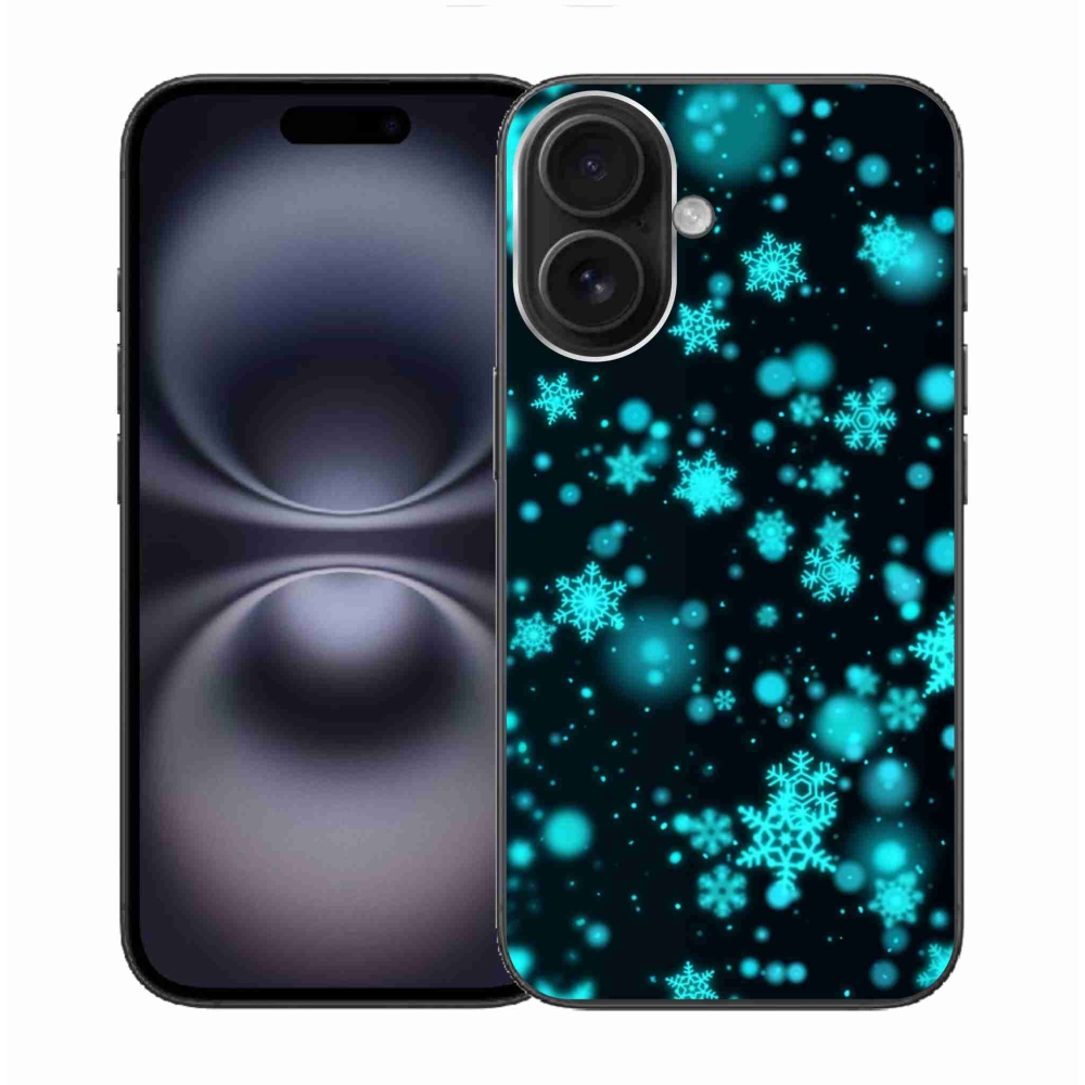 Gelový kryt mmCase na iPhone 16 - sněhové vločky 1