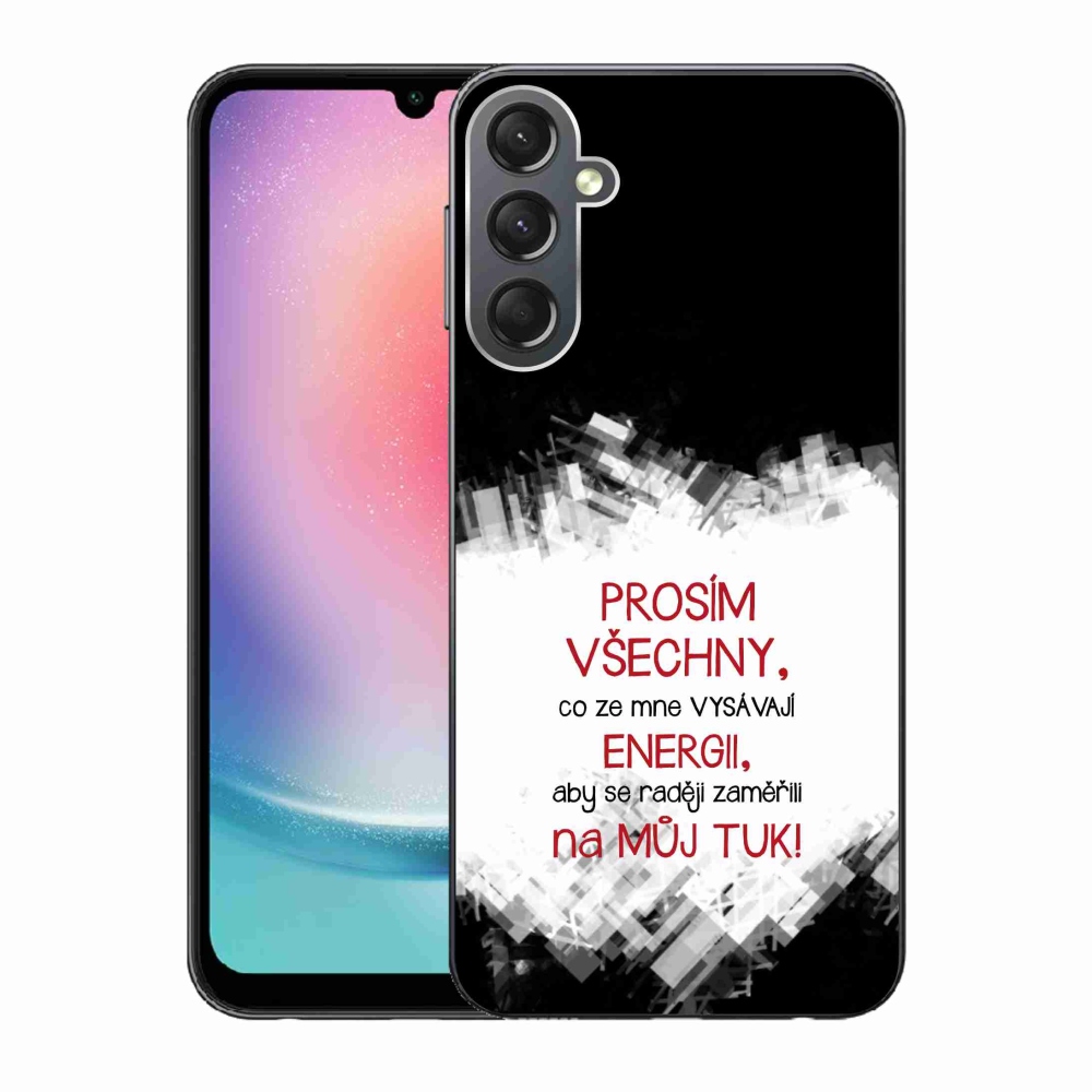 Gelový kryt mmCase na Samsung Galaxy A24 - vtipný text 1 červený