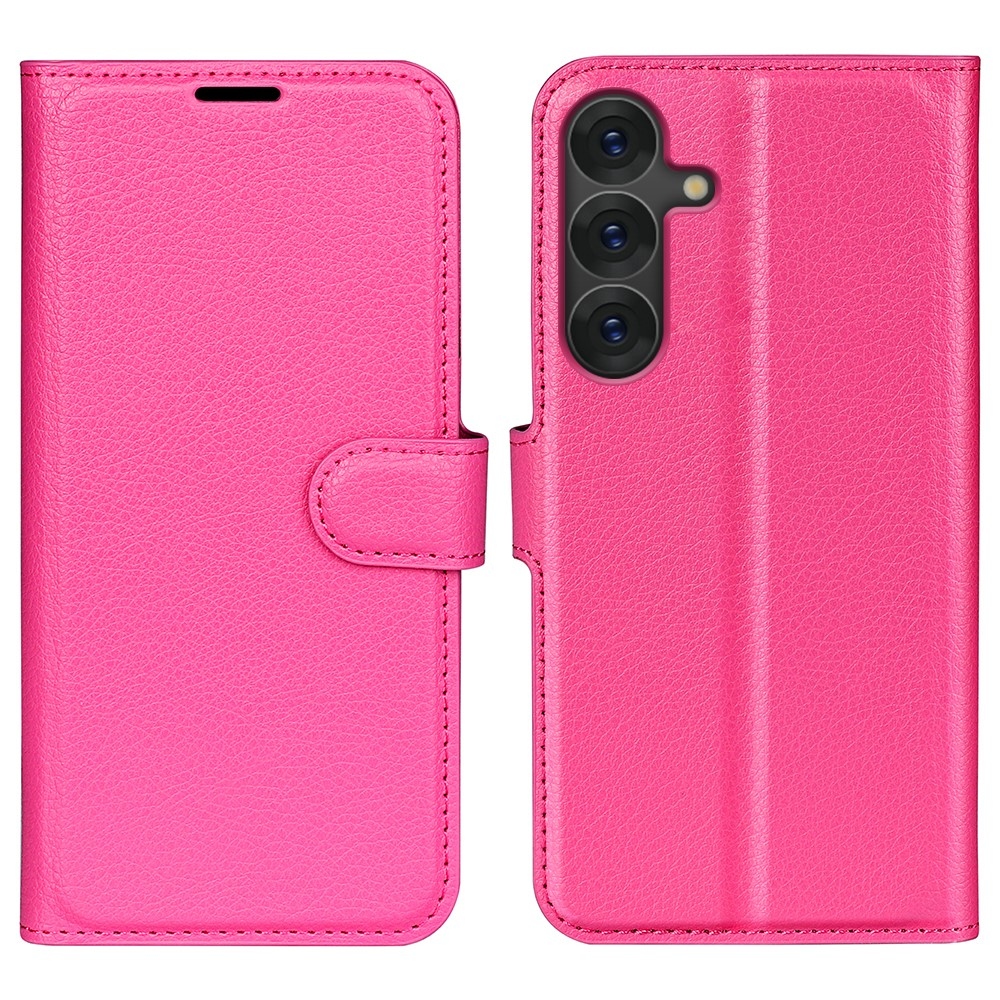 Litchi knížkové pouzdro na Samsung Galaxy S25+ - fialové