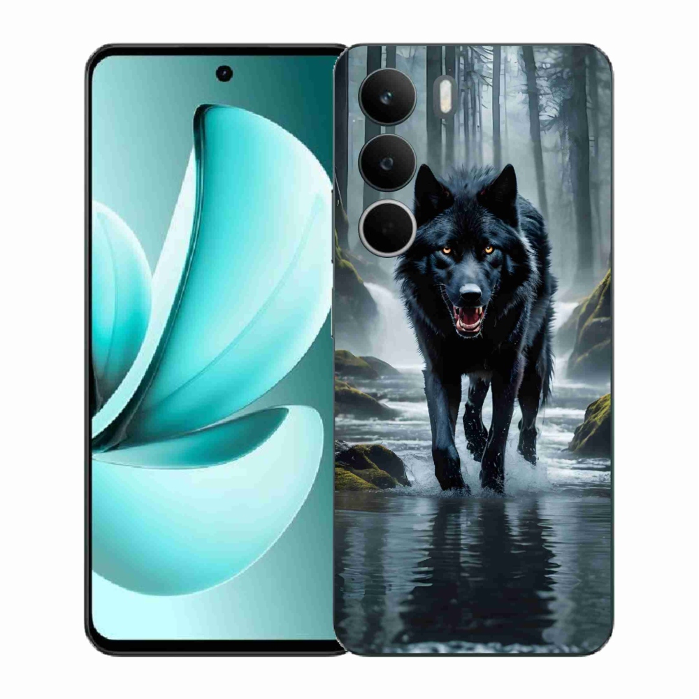 Gelový kryt mmCase na Realme C71 - černý vlk