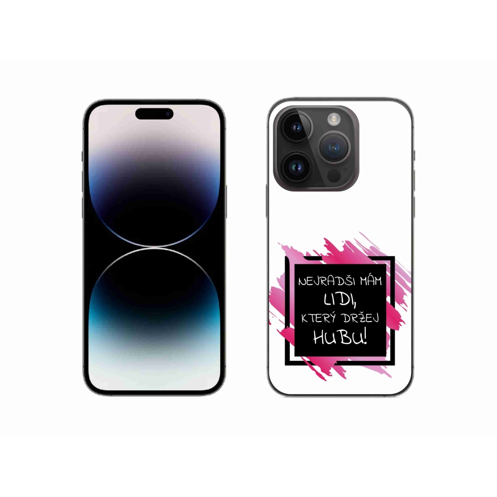 Gelový kryt mmCase na iPhone 14 Pro 6.1 - vtipný text 7 černobílé pozadí
