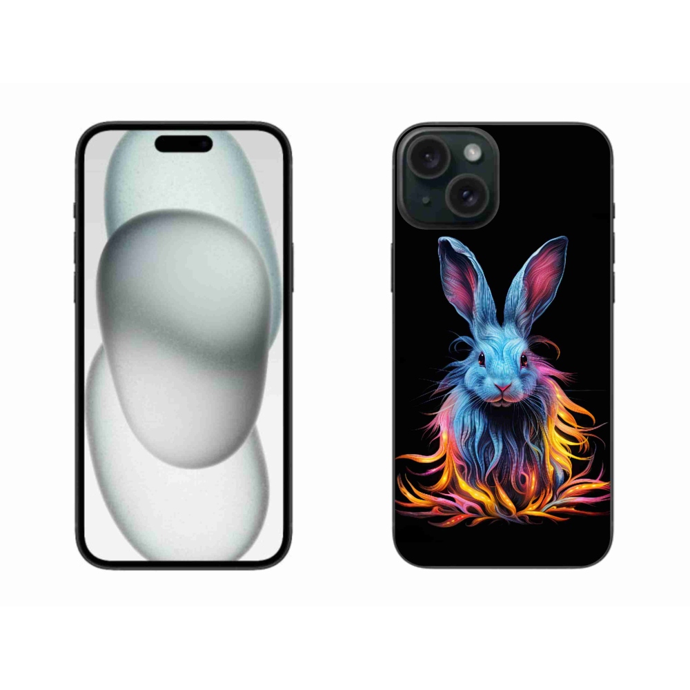 Gelový kryt mmCase na iPhone 15 Plus - abstraktní zajíc