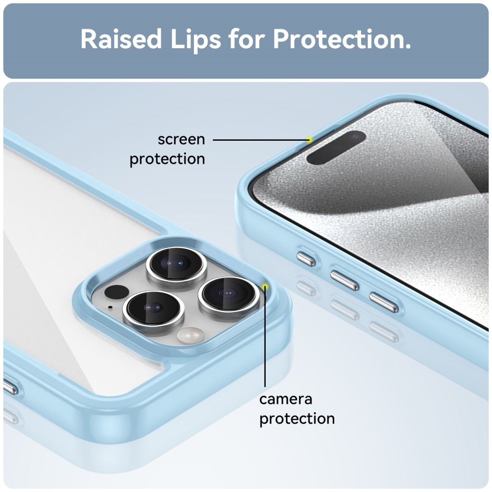 Gelový obal s pevnými zády na iPhone 16 Pro - modrý