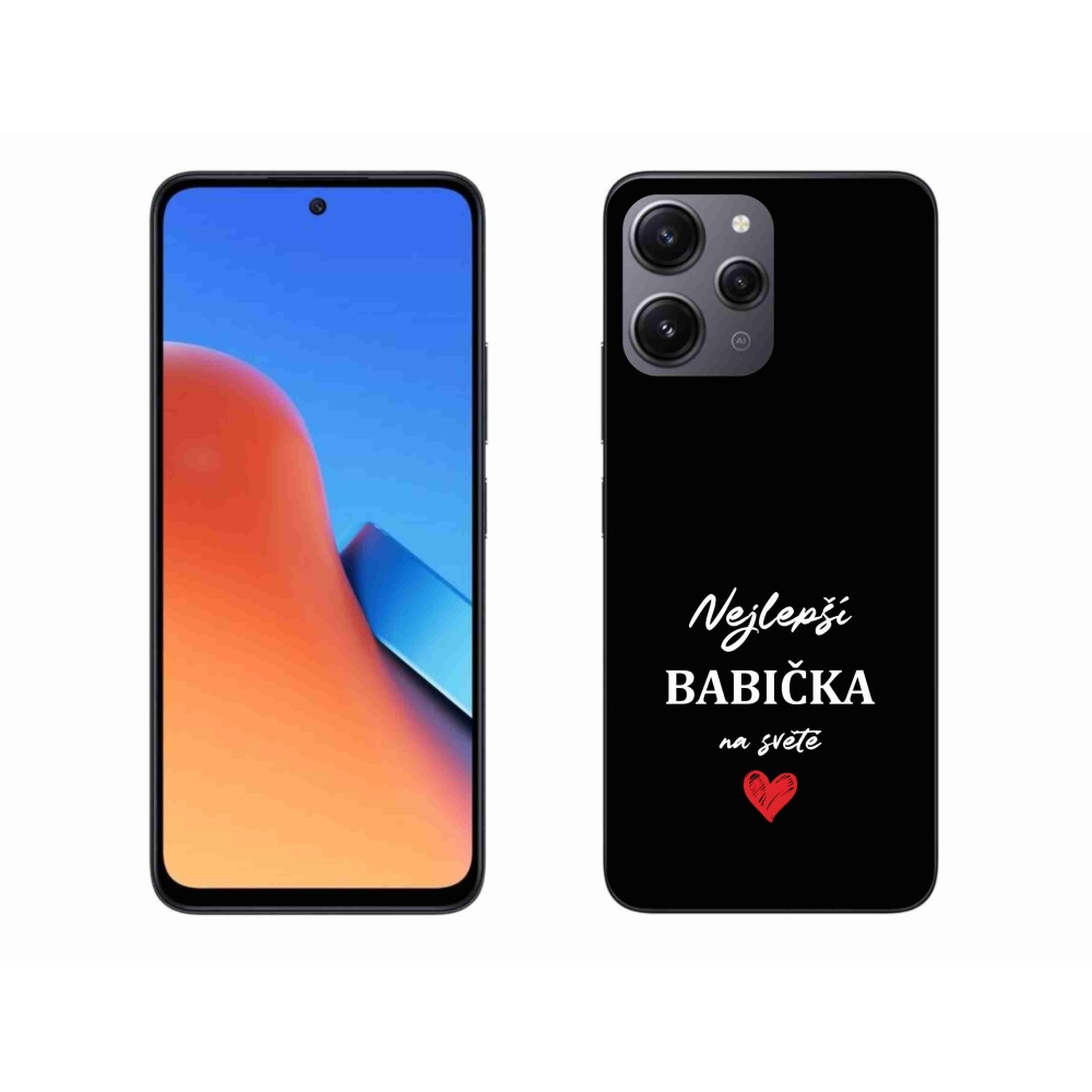 Gelový kryt mmCase na Xiaomi Redmi 12 - nejlepší babička 1 černé pozadí
