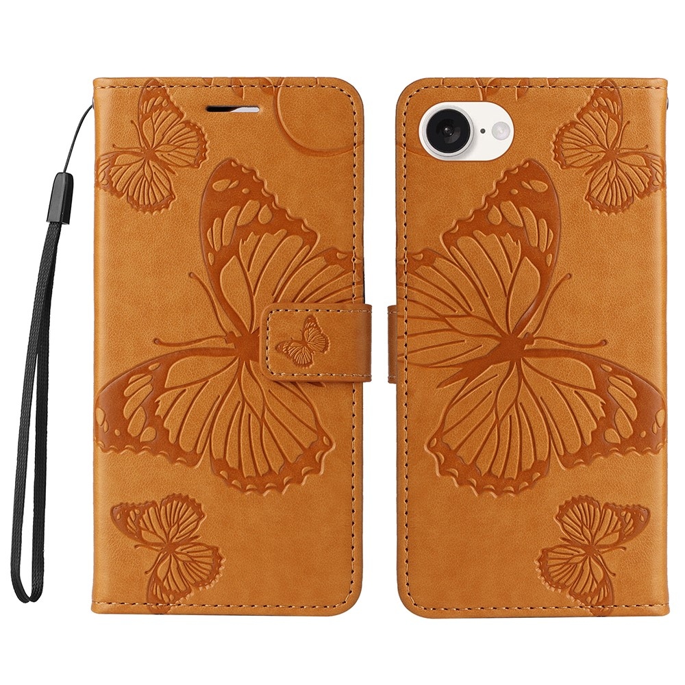 Big Butterfly knížkové pouzdro na iPhone 16e - žluté