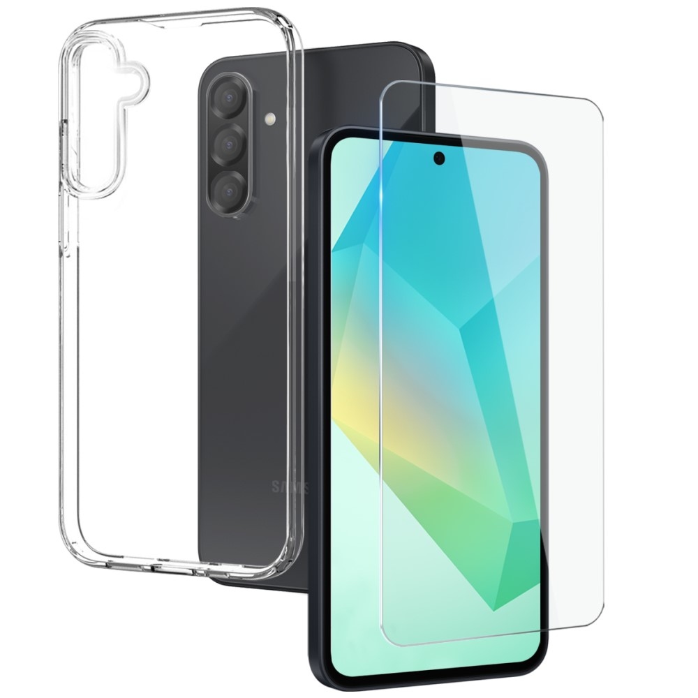 NORTHJO průhledný gelový obal + tvrzené sklo na Samsung Galaxy A36 5G - průhledný
