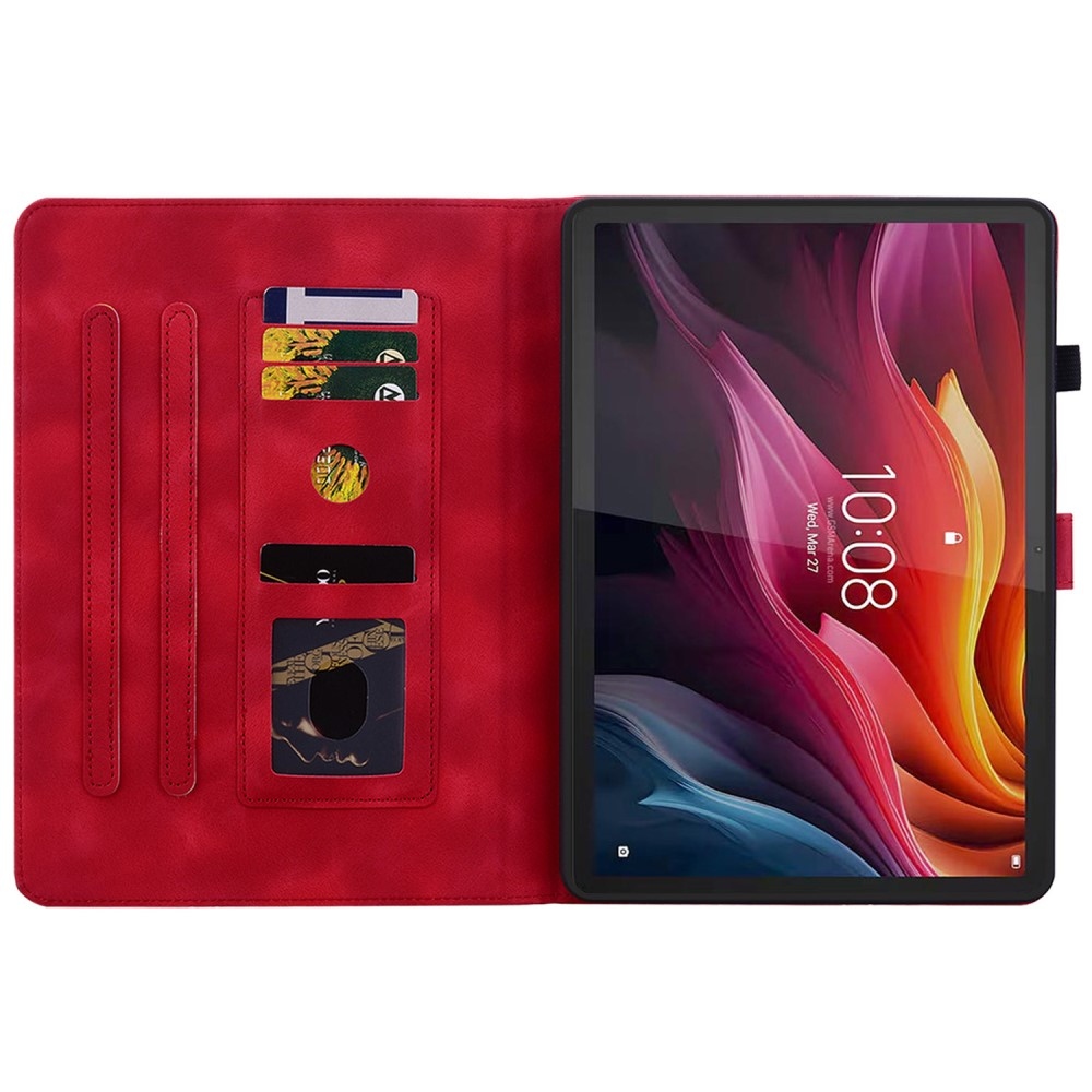 Flowers zavírací pouzdro na Lenovo Tab K11 Plus - červené