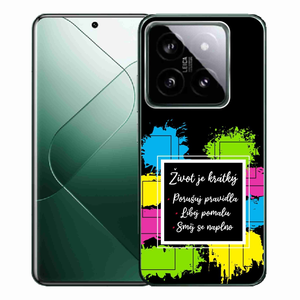 Gelový kryt mmCase na Xiaomi 14 Pro - citát 5 černé pozadí