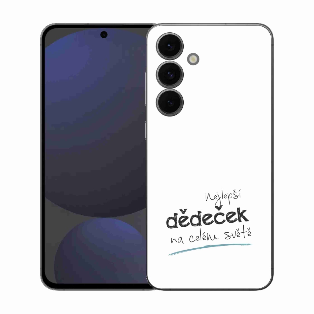Gelový kryt mmCase na Samsung Galaxy S25 FE - nejlepší dědeček 3 bílé pozadí