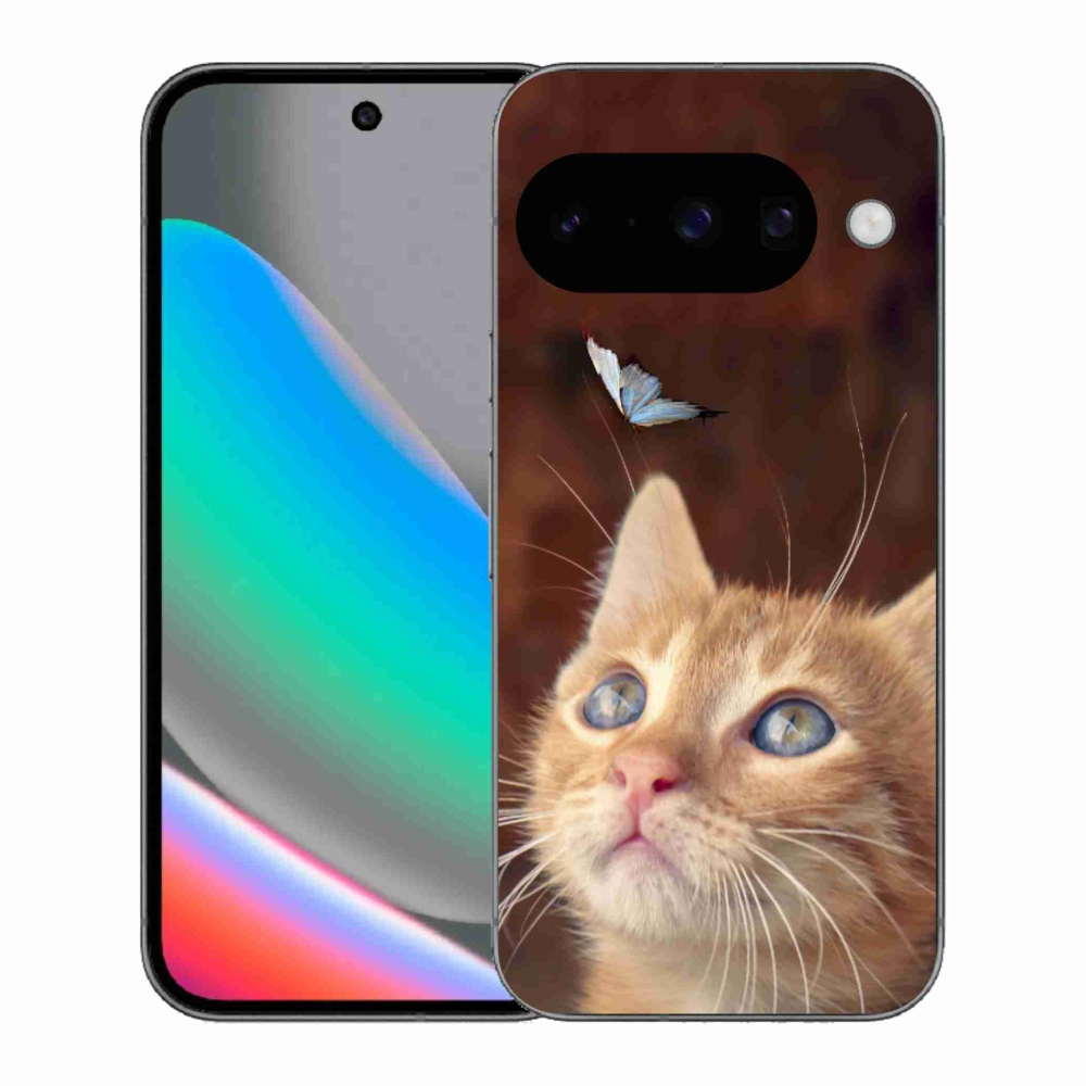 Gelový kryt mmCase na Google Pixel 10 - motýl a kotě
