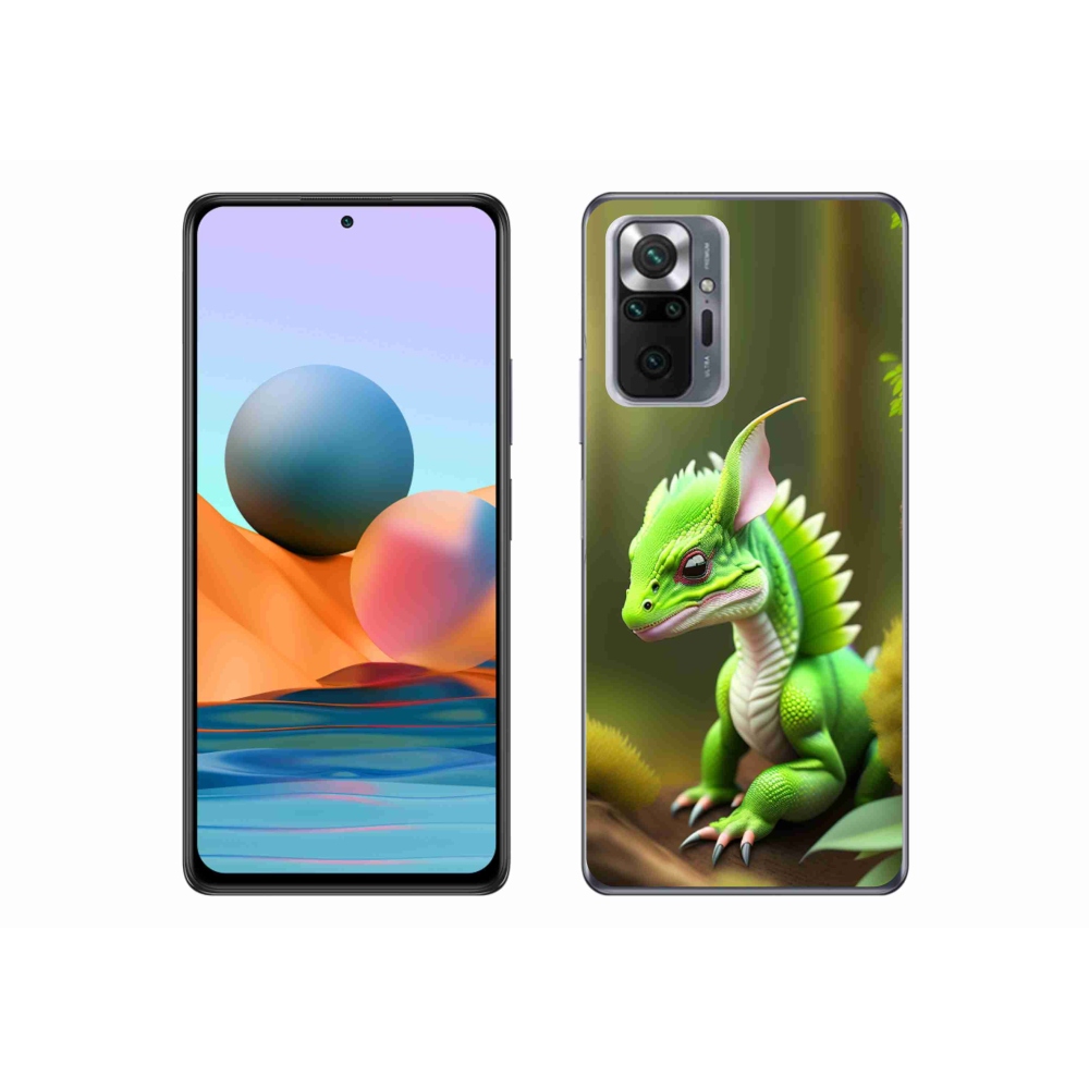 Gelový kryt mmCase na Xiaomi Redmi Note 10 Pro - zelený dráček