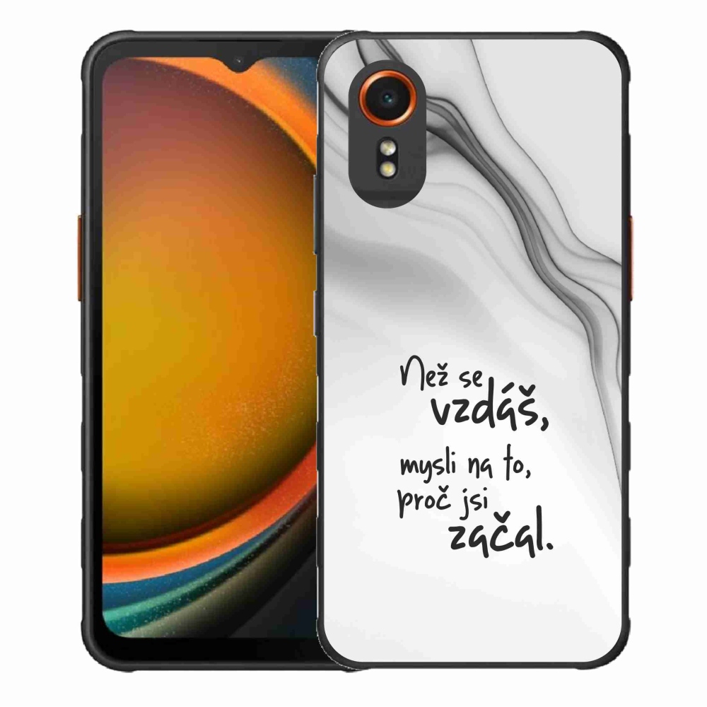 Gelový kryt mmCase na Samsung Galaxy Xcover 7 - citát 2 bílé pozadí