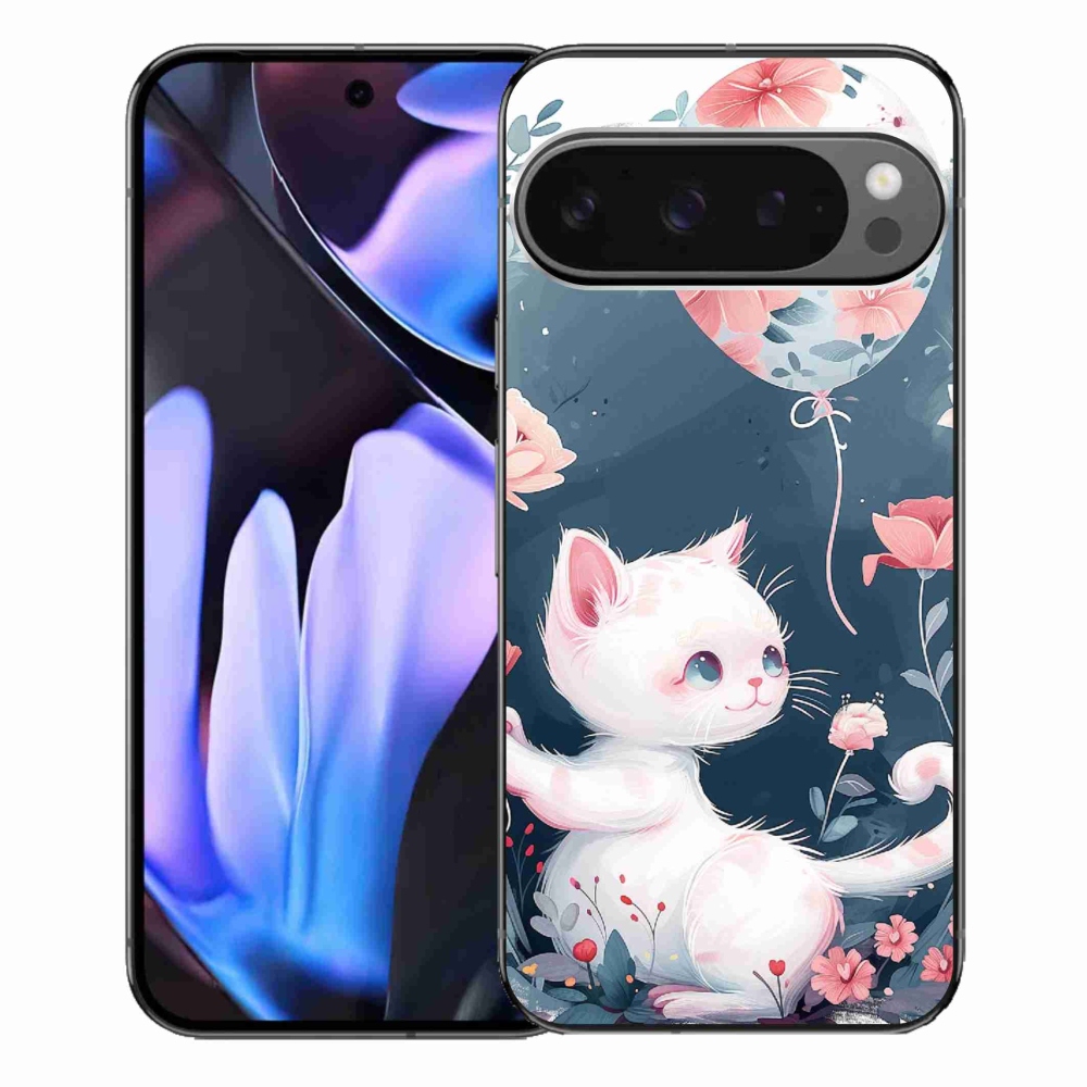 Gelový kryt mmCase na Google Pixel 9 Pro XL - kotě s balónkem