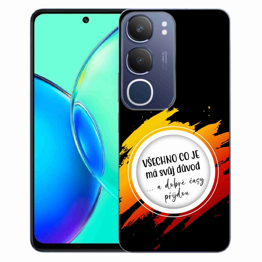 Gelový kryt mmCase na Vivo Y19s - citát 3 černé pozadí