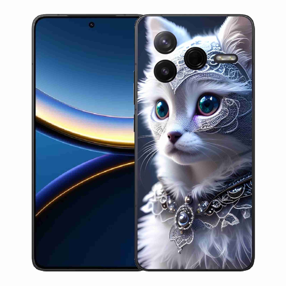Gelový kryt mmCase na Xiaomi Poco F7 Pro - bílá kočka