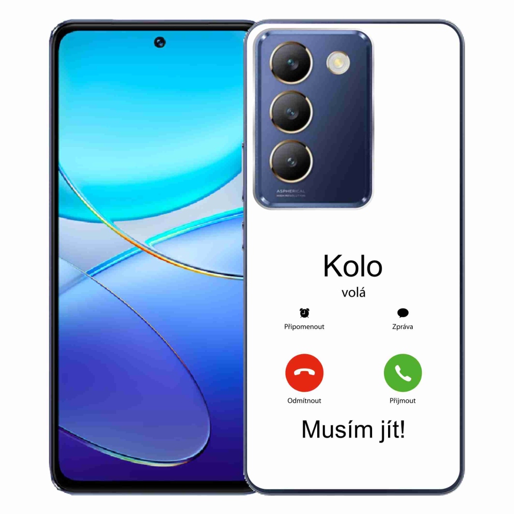 Gelový kryt mmCase na Vivo V40 SE 4G/5G - kolo volá bílé pozadí