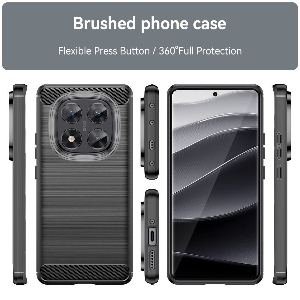 Carbon odolný gelový obal na Xiaomi Redmi Note 14 Pro 5G/Poco X7 5G - černý