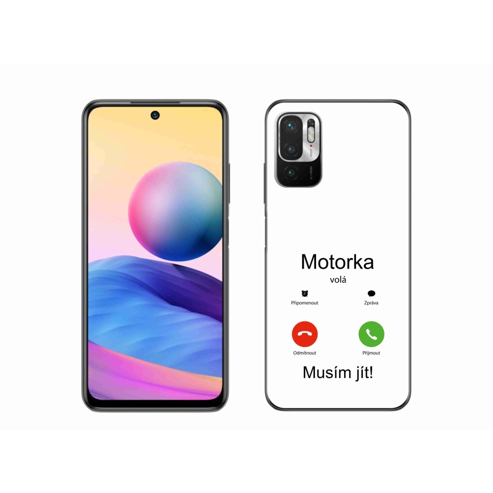 Gelový kryt mmCase na Xiaomi Poco M3 Pro/5G - motorka volá bílé pozadí