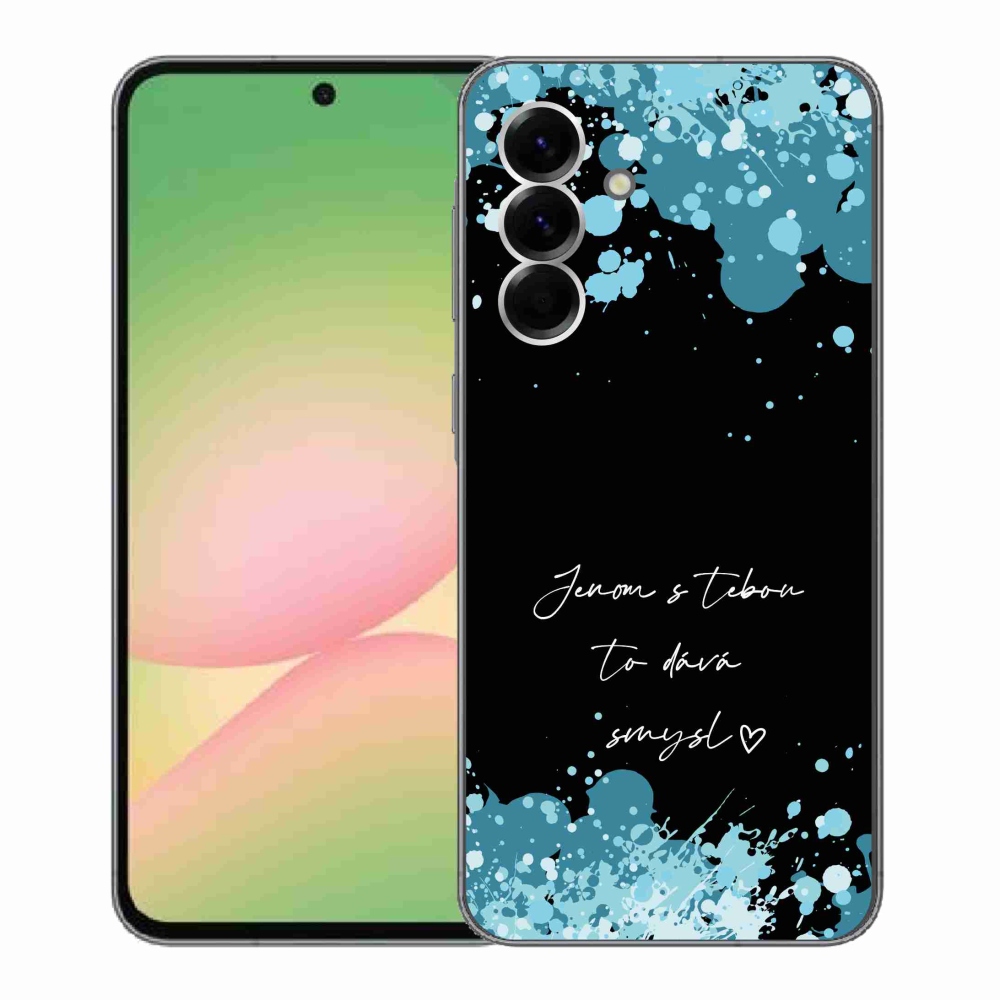 Gelový kryt mmCase na Samsung Galaxy A56 5G - zamilovaný text černé pozadí