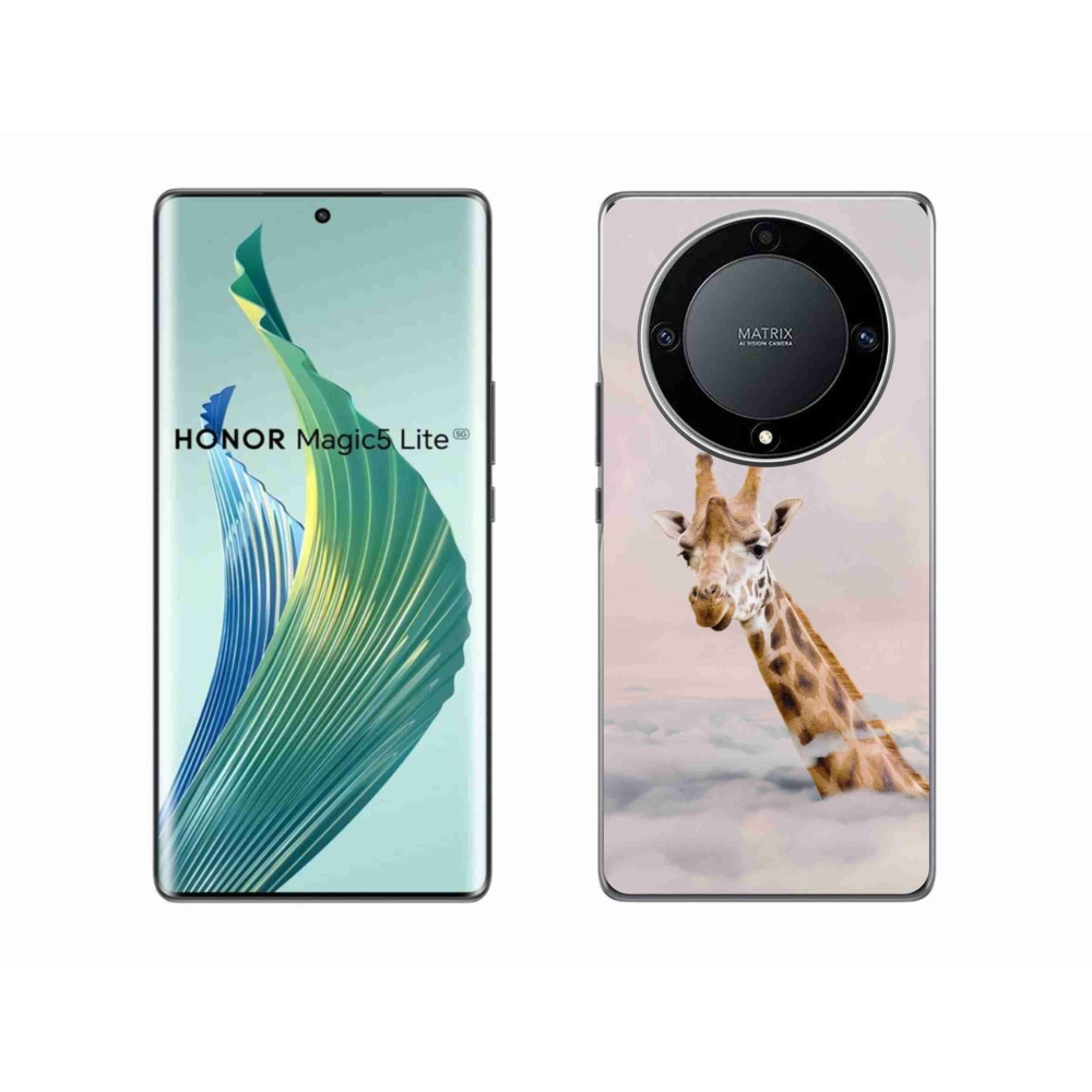 Gelový kryt mmCase na Honor Magic 5 Lite 5G - žirafa v oblacích