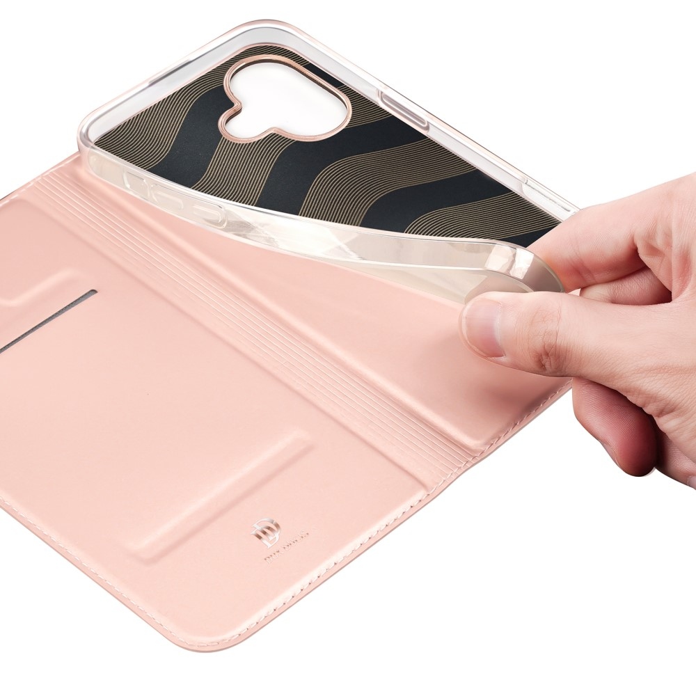 DUX knížkové pouzdro na iPhone 16 - růžovozlaté