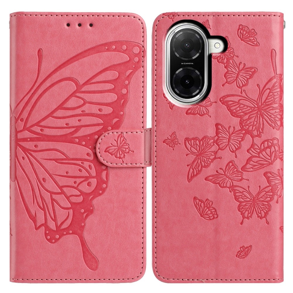 Floral Butterfly knížkové pouzdro na Xiaomi Redmi A5 (171.7x77.8x8.3mm) - rose