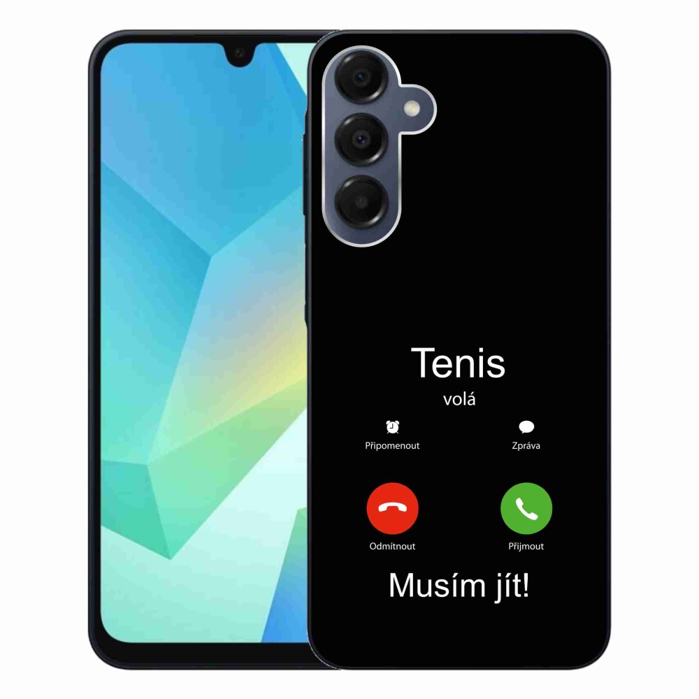 Gelový kryt mmCase na Samsung Galaxy A16 4G/5G - tenis volá černé pozadí