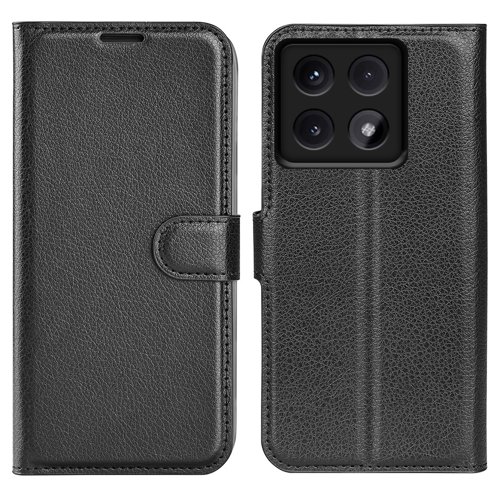 Litchi knížkové pouzdro na Xiaomi 14T Pro - černé