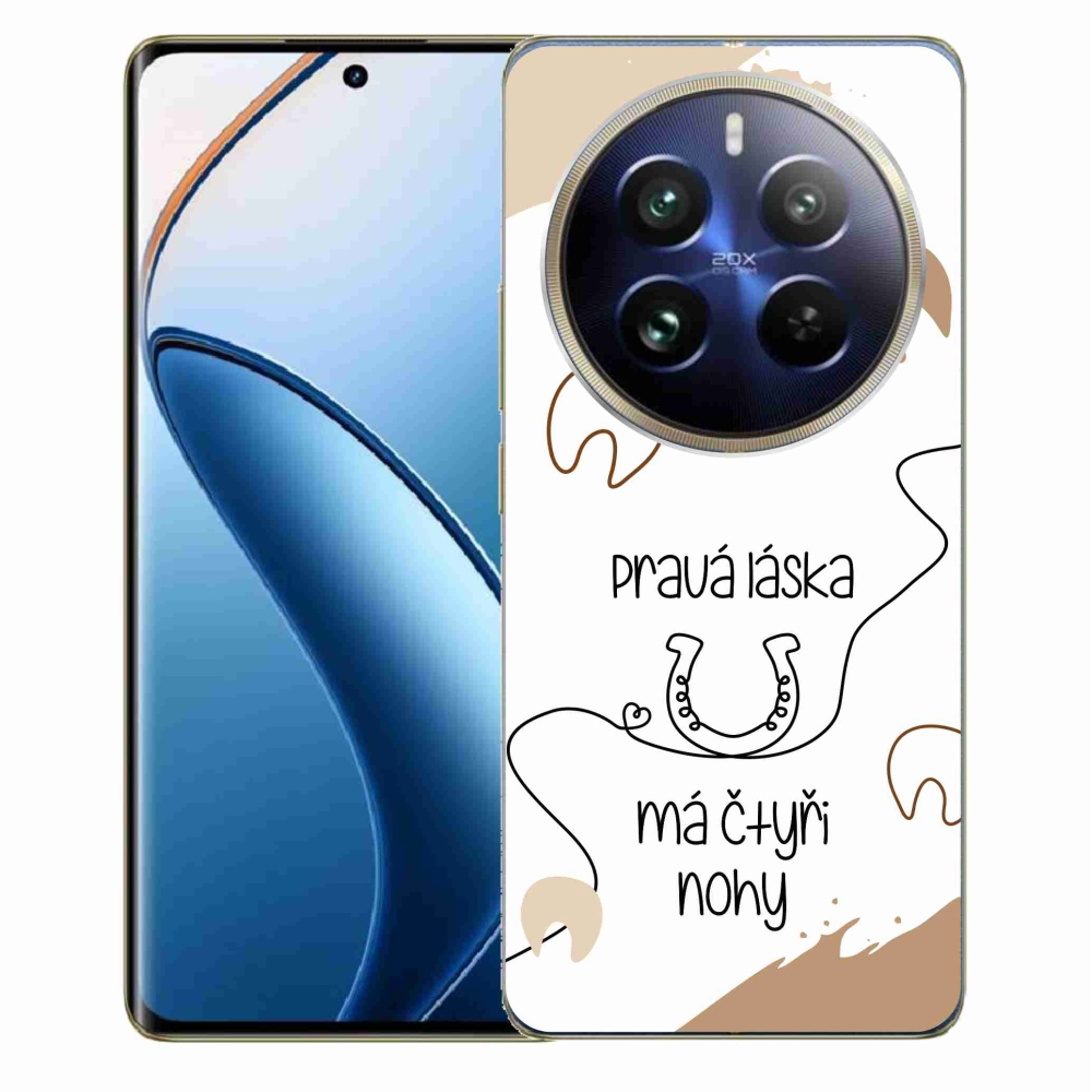 Gelový kryt mmCase na Realme 12 Pro 5G/12 Pro+ 5G - koňský motiv bílé pozadí