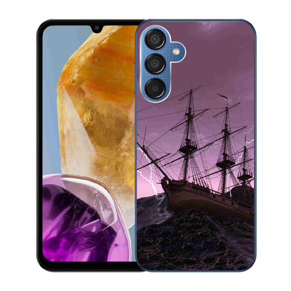 Gelový kryt mmCase na Samsung Galaxy M15 5G - loď v bouři