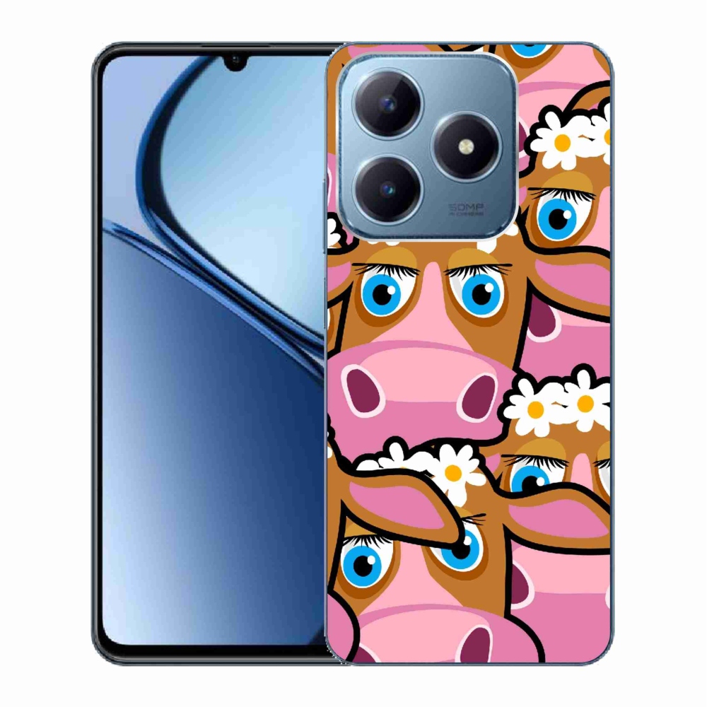 Gelový kryt mmCase na Realme C63 - kreslené kravičky