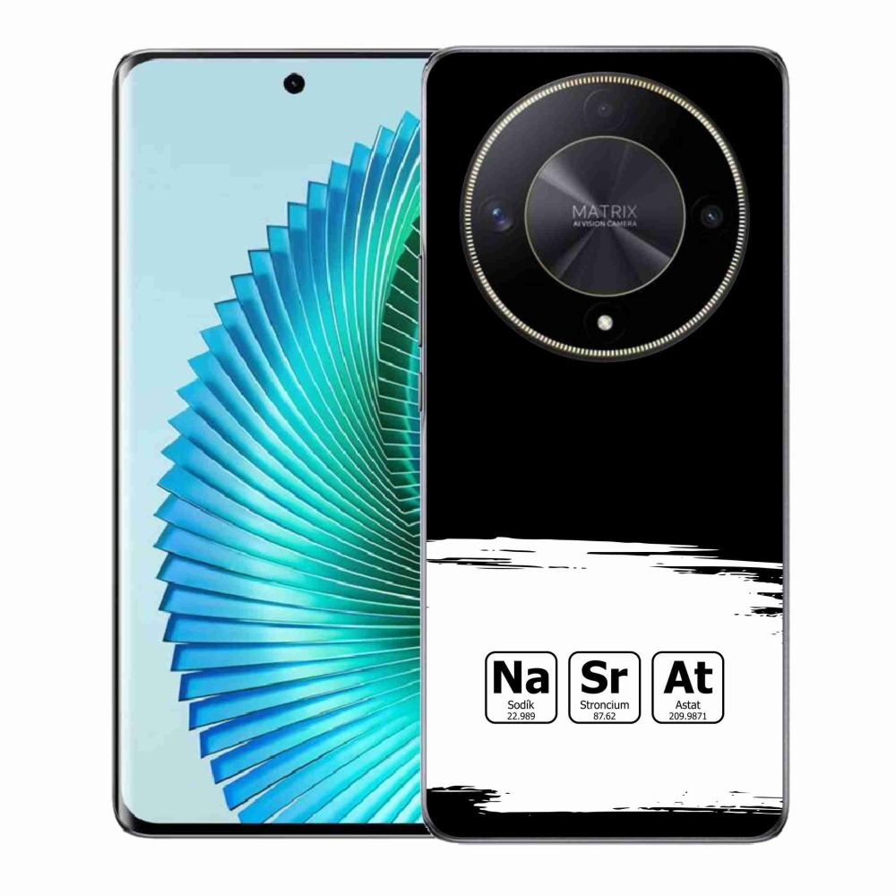 Gelový kryt mmCase na Honor Magic 6 Lite 5G - chemické prvky bíločerné pozadí