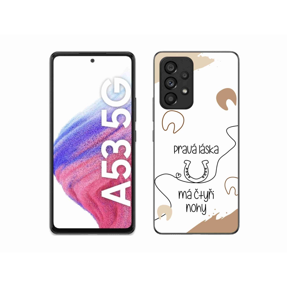 Gelový kryt mmCase na Samsung Galaxy A53 5G - koňský motiv bílé pozadí