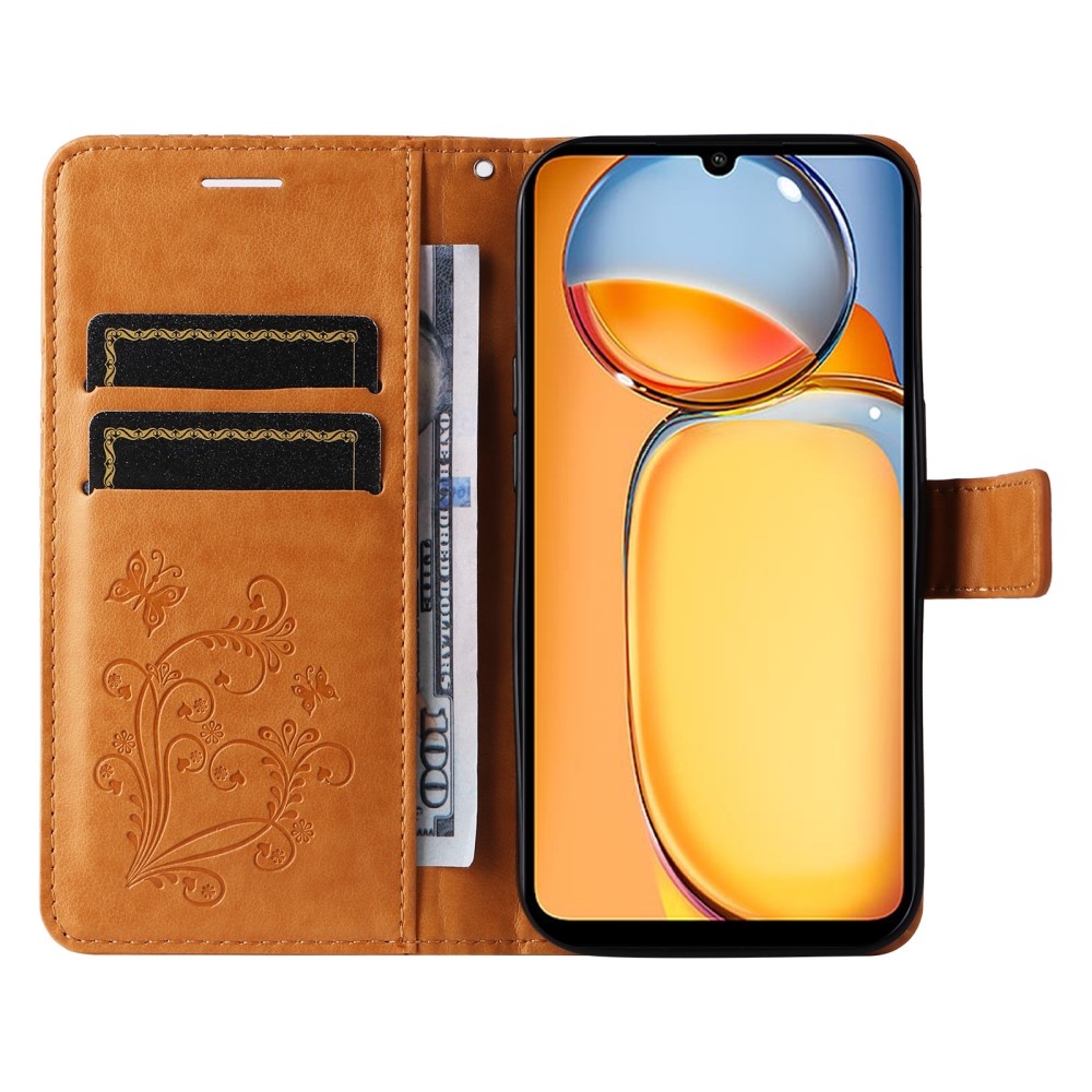 Big Butterfly knížkové pouzdro na Xiaomi Poco C65/Redmi 13C - žluté