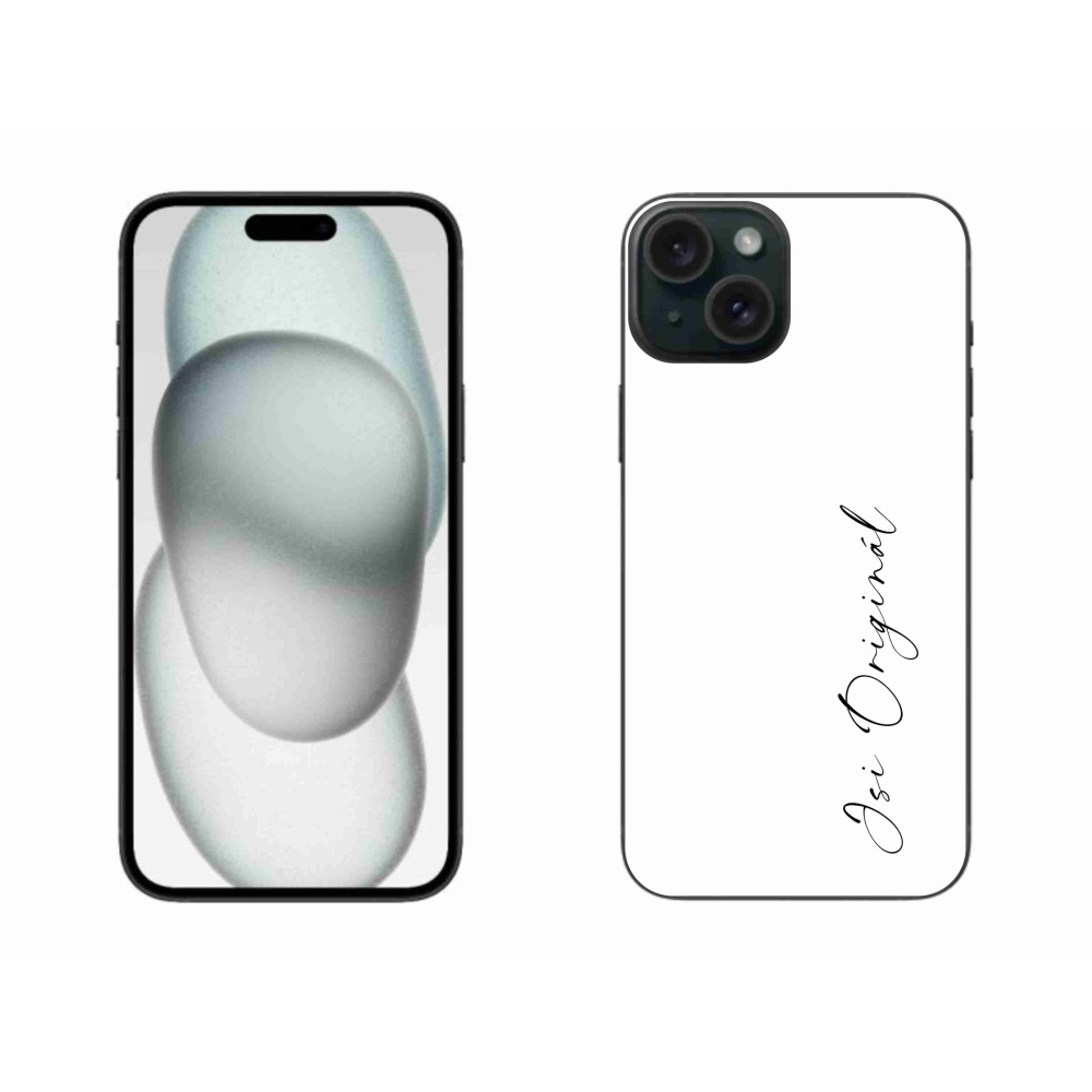 Gelový kryt mmCase na iPhone 15 Plus - jsi originál bílé pozadí