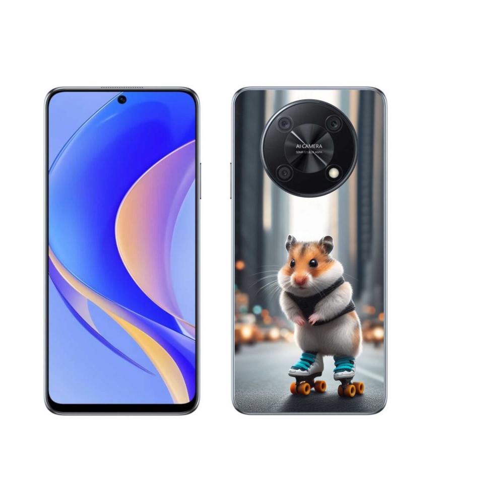Gelový kryt mmCase na Huawei Nova Y90 - křeček na bruslích