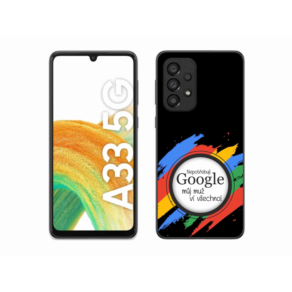 Gelový kryt mmCase na Samsung Galaxy A33 5G - muž ví všechno černé pozadí