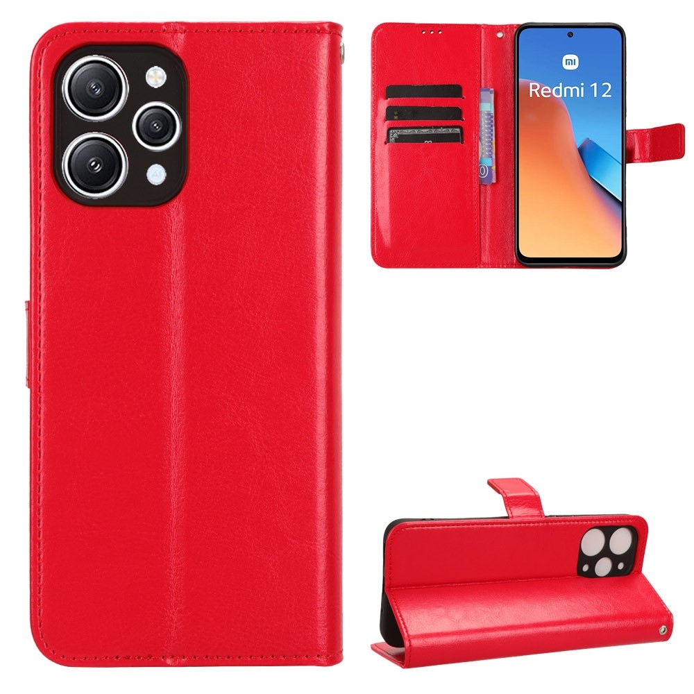 Horse knížkové pouzdro na Xiaomi Redmi 12 4G/5G - červené
