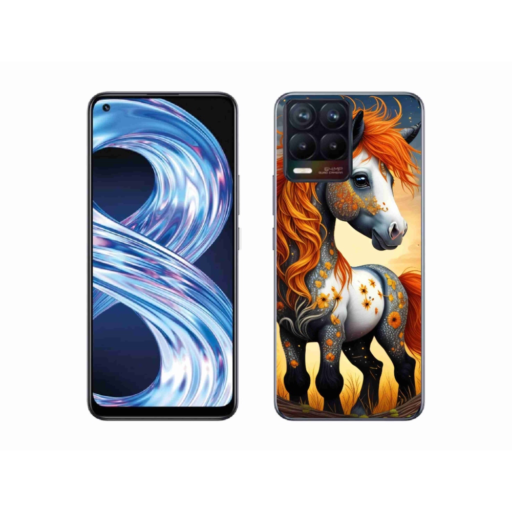 Gelový kryt mmCase na Realme 8 Pro - barevný poník